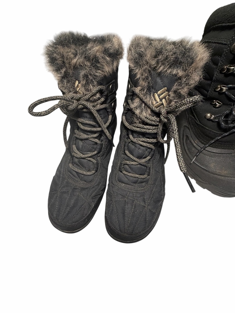 Columbia Womens Minx Shorty Black Faux-Fur Trim Insulated Winter Boots Sz 11 - Picture 9 of 13